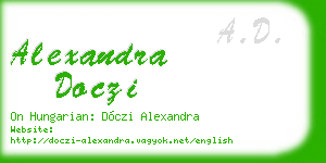 alexandra doczi business card